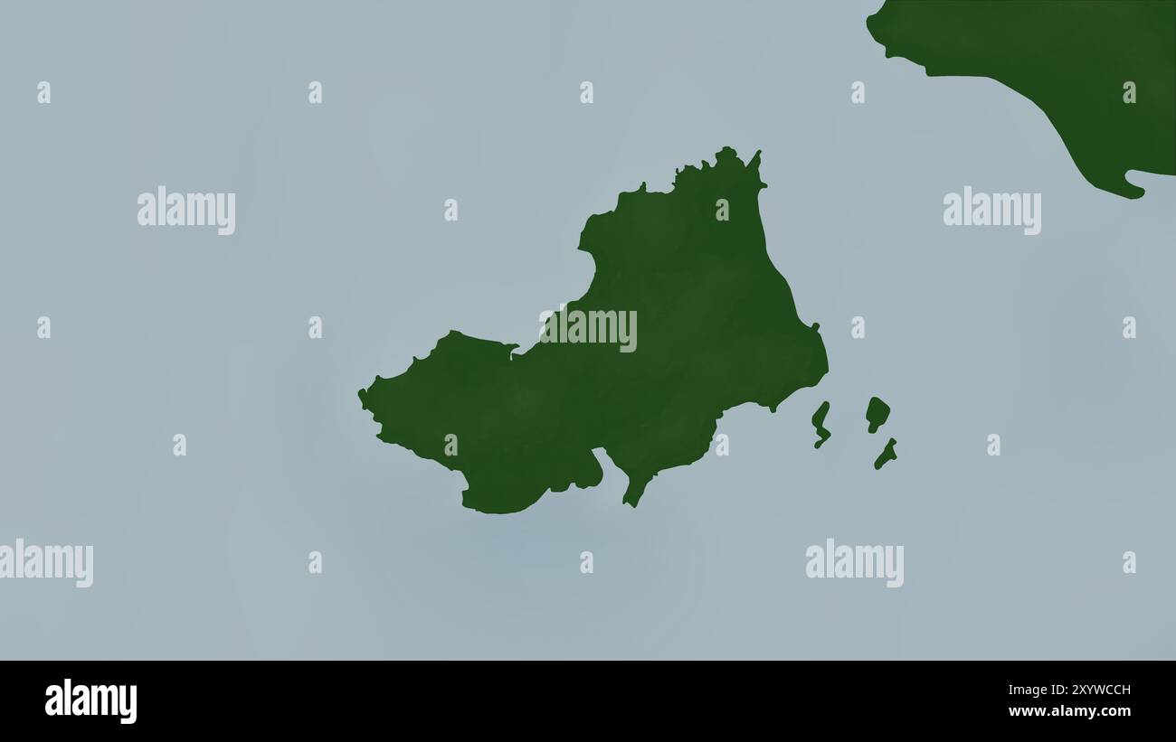 Ilha das Galinhas im Nordatlantik auf einer farbigen Höhenkarte Stockfoto