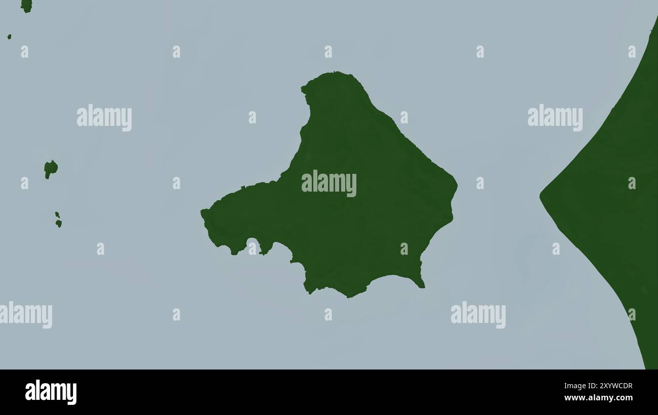 Pulau Gelam im Südchinesischen Meer auf einer farbigen Höhenkarte Stockfoto