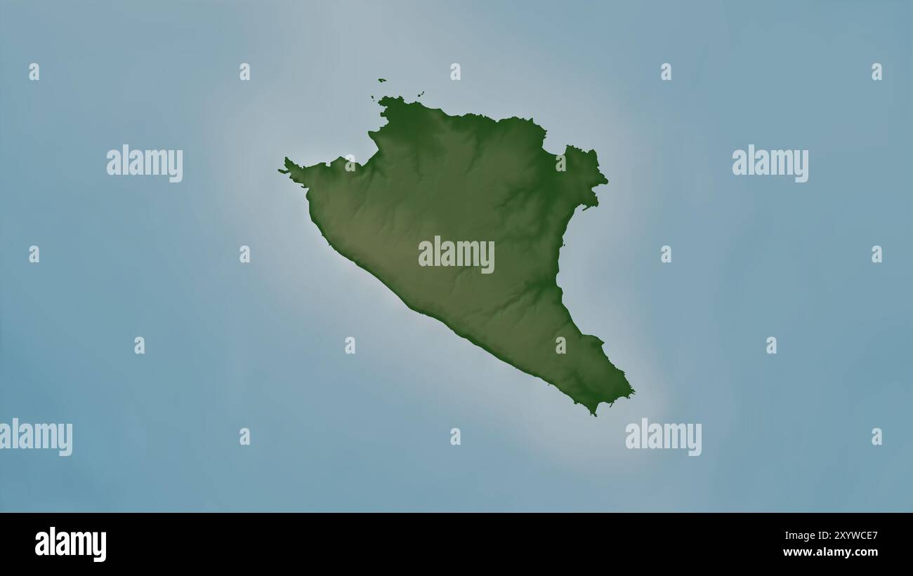 Insel Gavdos im Mittelmeer - östliches Becken auf einer farbigen Höhenkarte Stockfoto