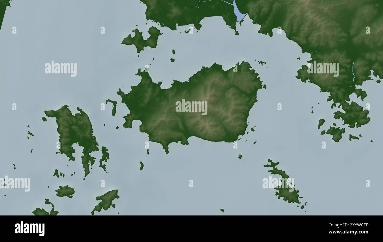 Geogeumdo-Insel im Japanischen Meer auf einer farbigen Höhenkarte Stockfoto