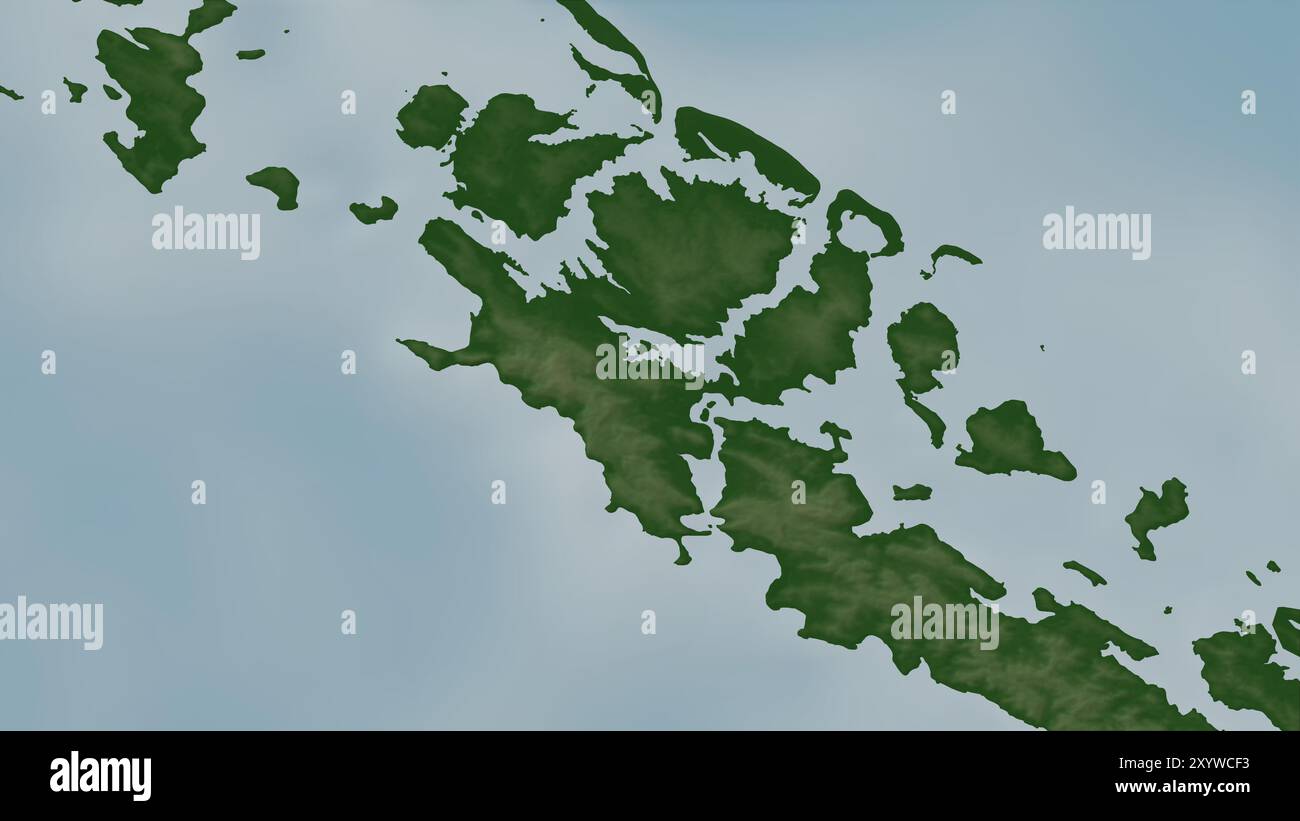 Ghaghe Island im Salomonenmeer auf einer farbigen Höhenkarte Stockfoto