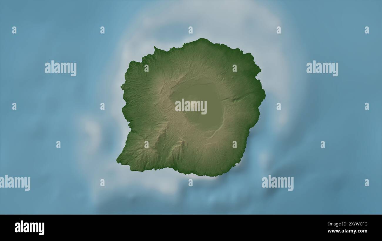 Gaua Island im Korallenmeer auf einer farbigen Höhenkarte Stockfoto