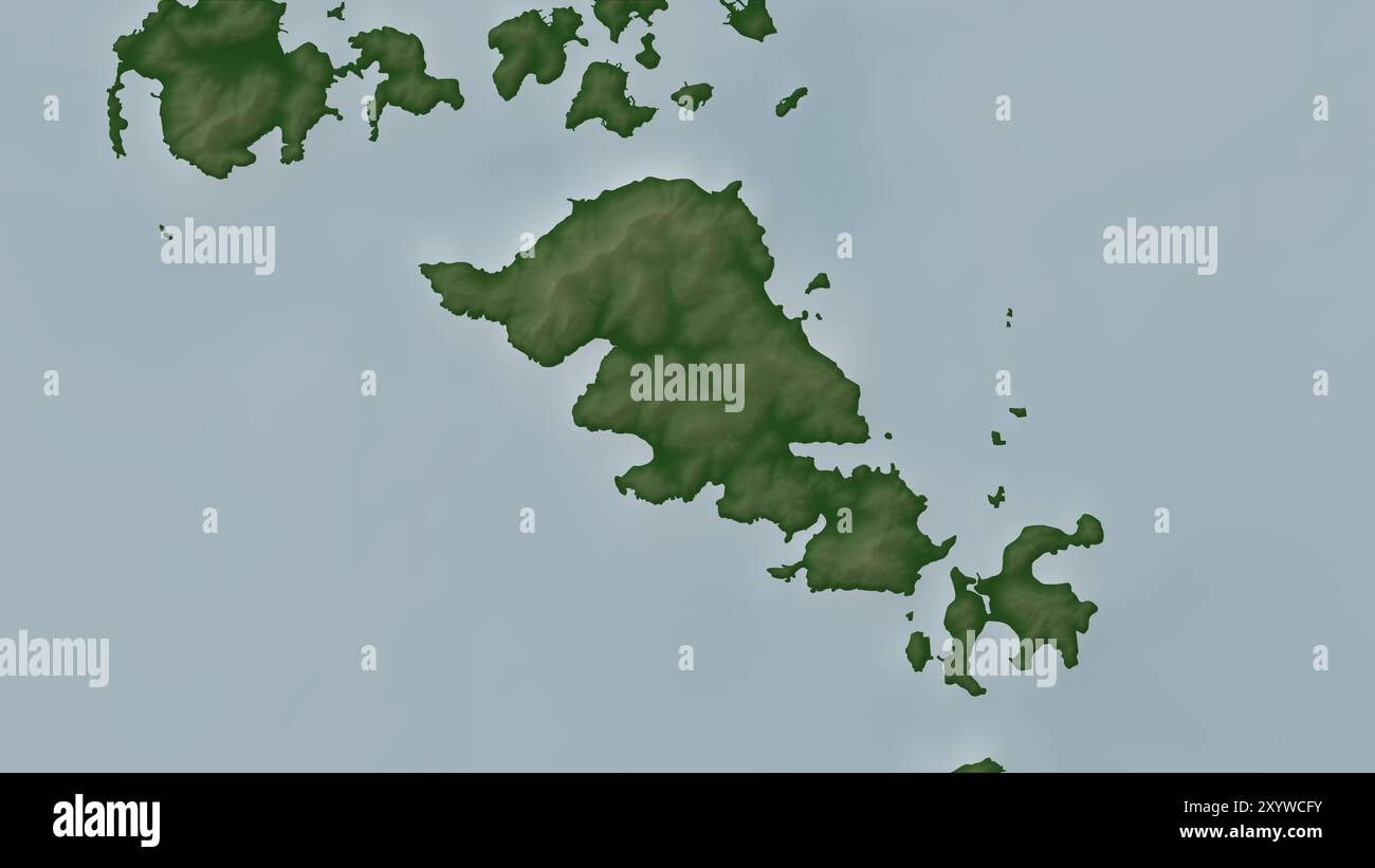 Geumodo Island im Japanischen Meer auf einer farbigen Höhenkarte Stockfoto