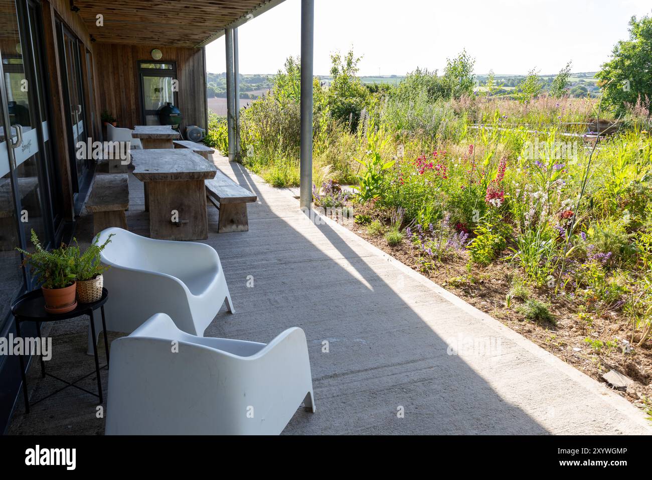 Barnaby's Restaurant im Trevibban Mill Vineyard, Padstow, Cornwall, Großbritannien Stockfoto