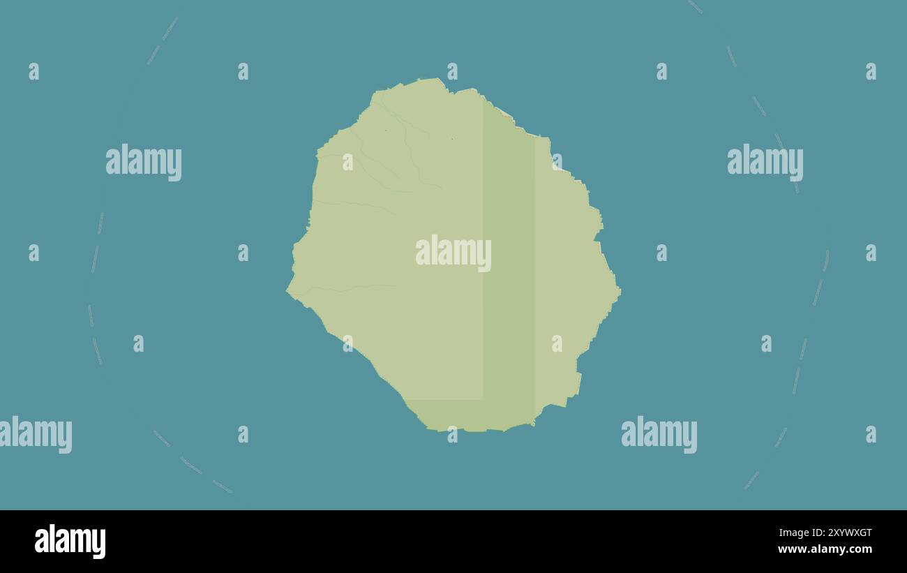 Gareloi Island in der Beringsee auf einer topografischen Karte im humanitären OSM-Stil Stockfoto