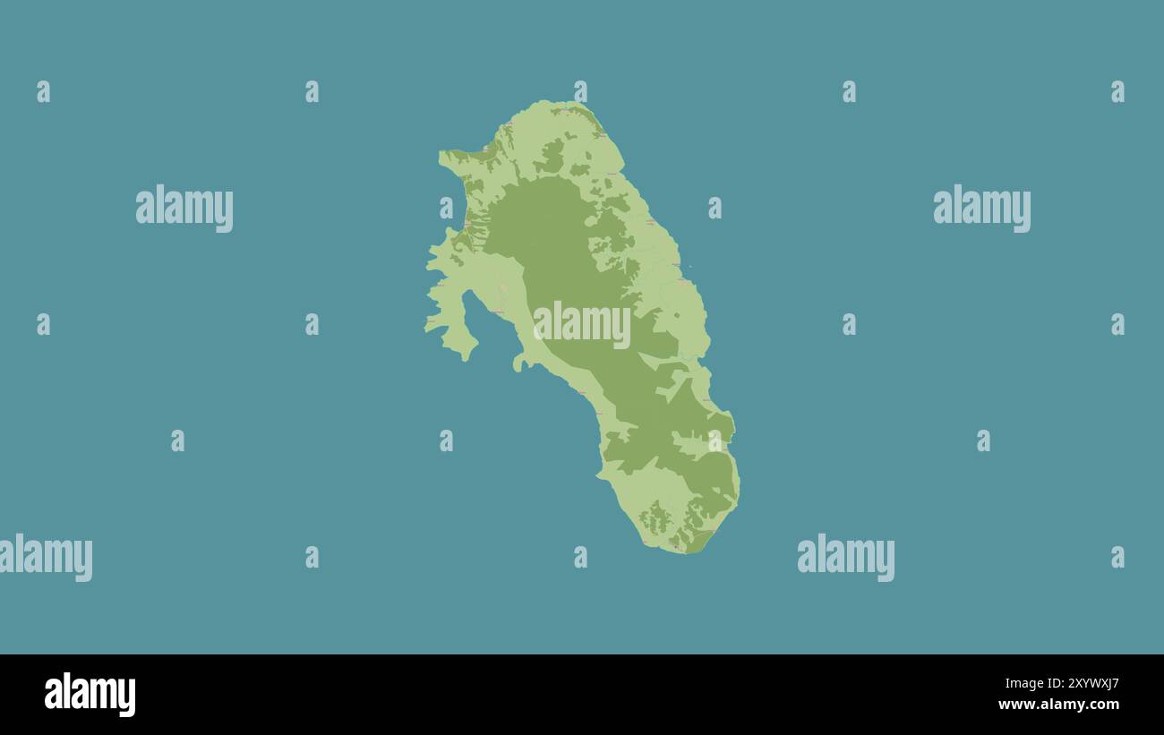 Gau Island im Südpazifik auf einer topografischen Karte im humanitären OSM-Stil Stockfoto