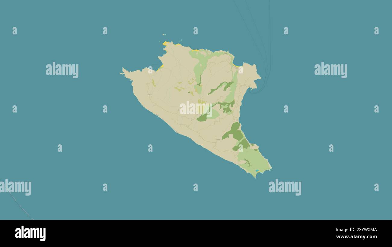 Insel Gavdos im Mittelmeer - östliches Becken auf einer topografischen Karte im humanitären OSM-Stil Stockfoto