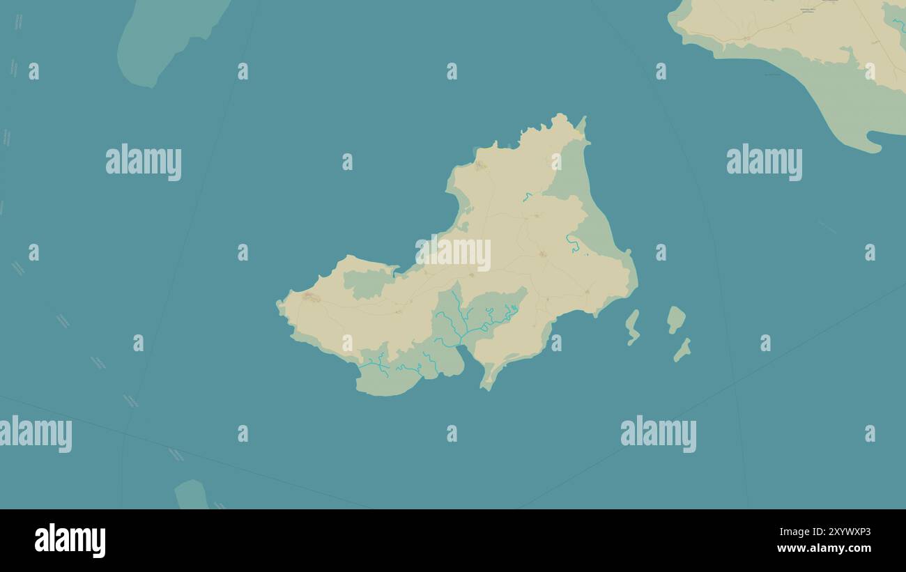 Ilha das Galinhas im Nordatlantik auf einer topografischen Karte im humanitären OSM-Stil Stockfoto