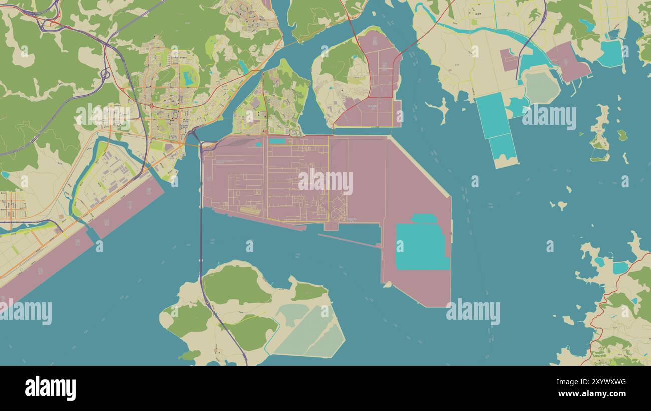 Geumho-Do-Insel im Japanischen Meer auf einer topografischen Karte im humanitären OSM-Stil Stockfoto