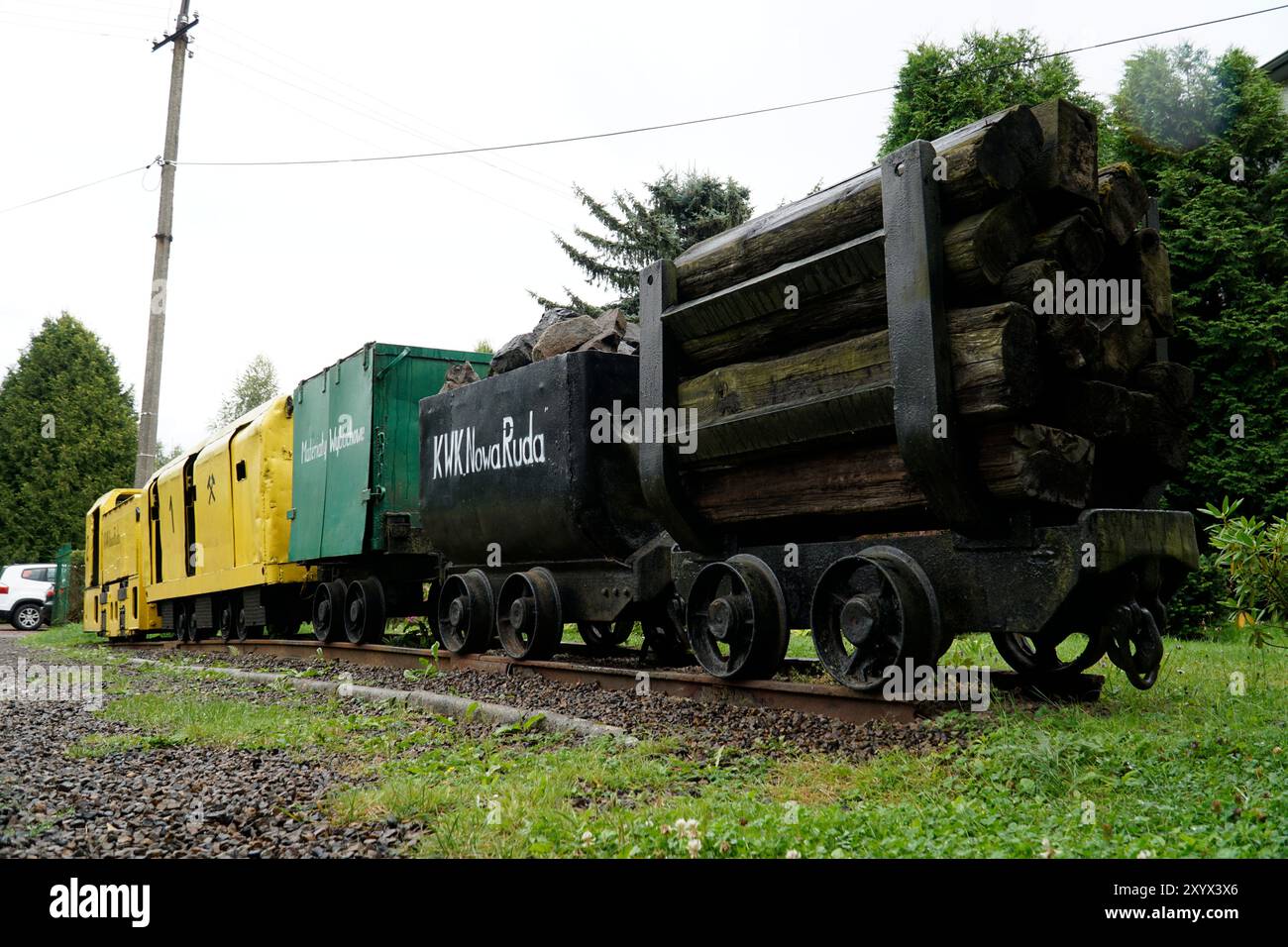 Nowa Ruda, Polen - 4. August 2024 - Bergbauwagen Stockfoto