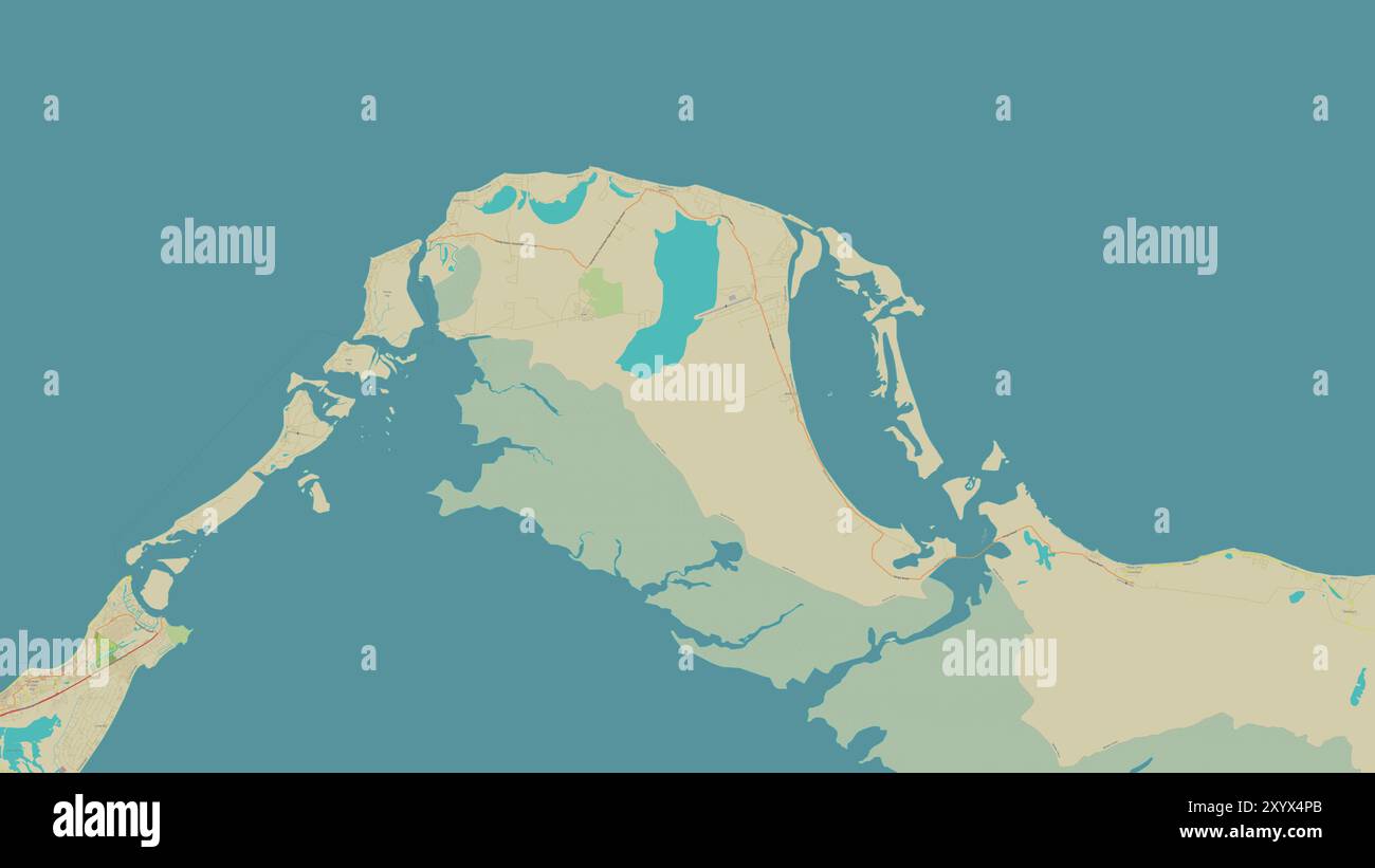 North Caicos Island im Nordatlantik auf einer topografischen Karte im humanitären OSM-Stil Stockfoto