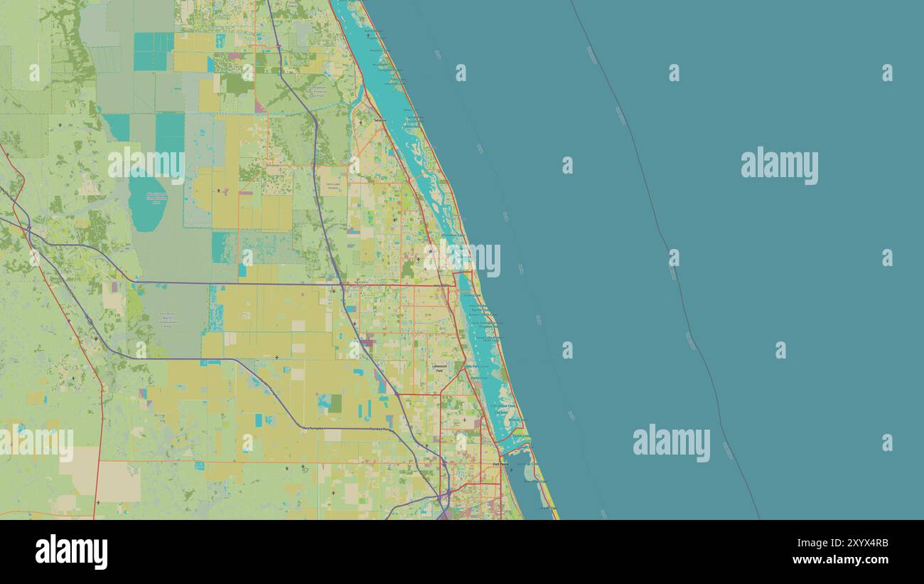 North Hutchinson Island im Nordatlantik auf einer topografischen Karte im humanitären OSM-Stil Stockfoto