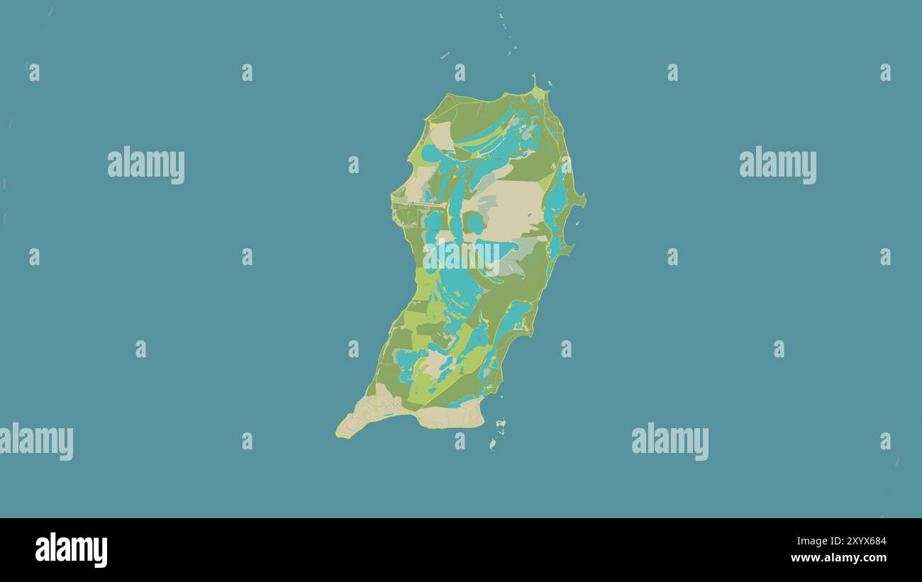 San Salvador Island im Nordatlantik auf einer topografischen Karte im humanitären OSM-Stil Stockfoto