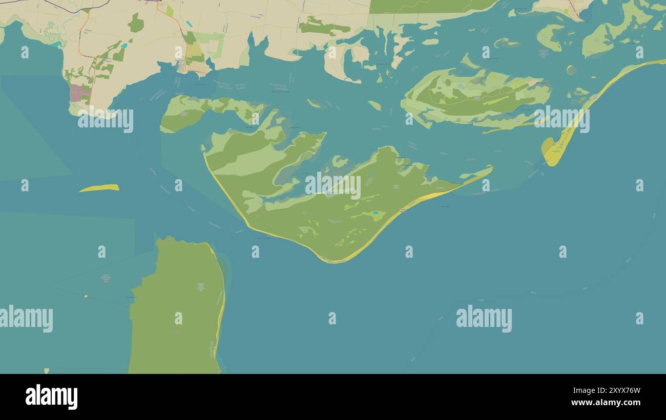 Snake Island in der Bass Strait auf einer topografischen Karte im humanitären OSM-Stil Stockfoto
