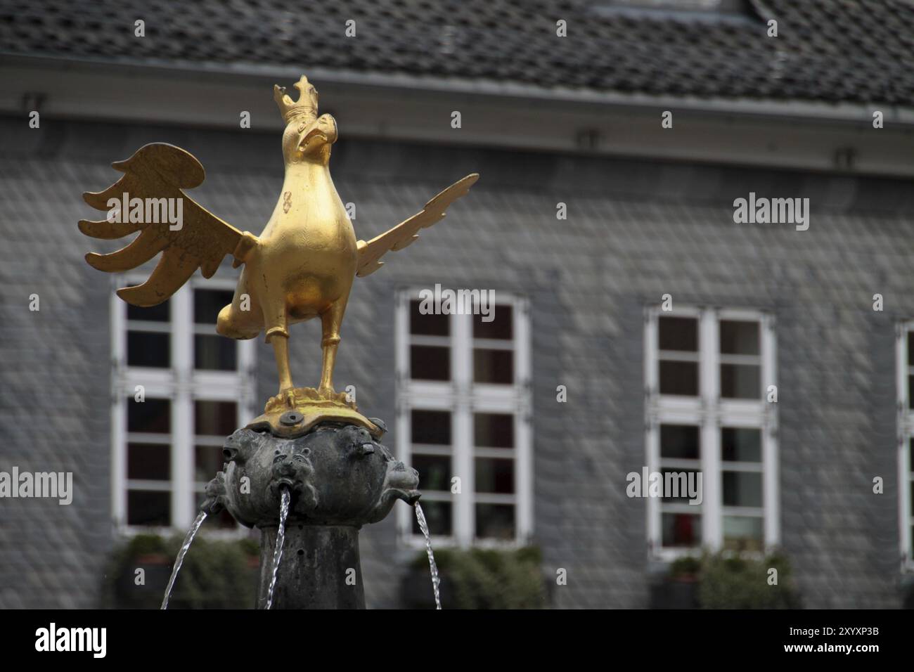 Marktbrunnen mit Adler in Goslar Stockfoto