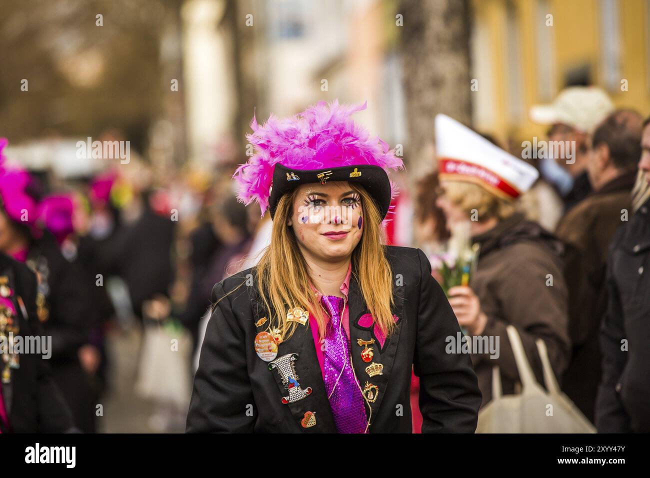 KÖLN, DEUTSCHLAND, 04. März: Teilnehmer der Karnevalsparade am 04. März 2014 in Köln, Deutschland, Europa Stockfoto