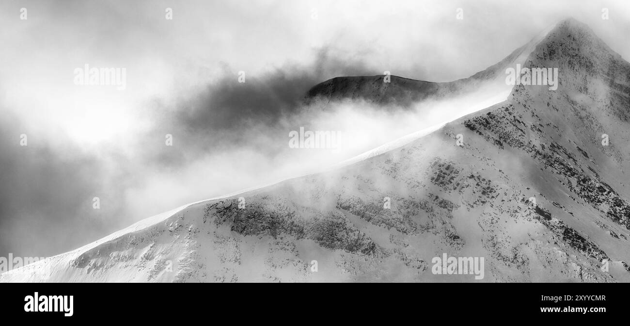 Blick auf Tjaektjatjohkka, Stuor Reaiddavaggi, Kebnekaisefjaell, Norrbotten, Lappland, Schweden, März 2013, Europa Stockfoto