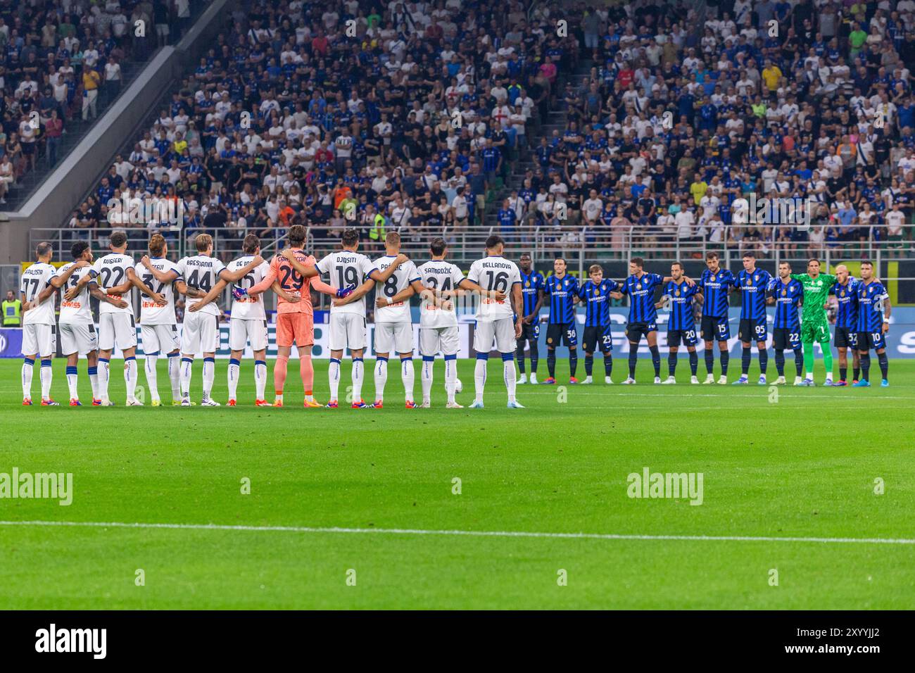 Mailand, Italien - August 30 2024 - Inter vs Atalanta Serie A - Teams One Minute in still für sven goran eriksson Credit: Kines Milano/Alamy Live News Stockfoto