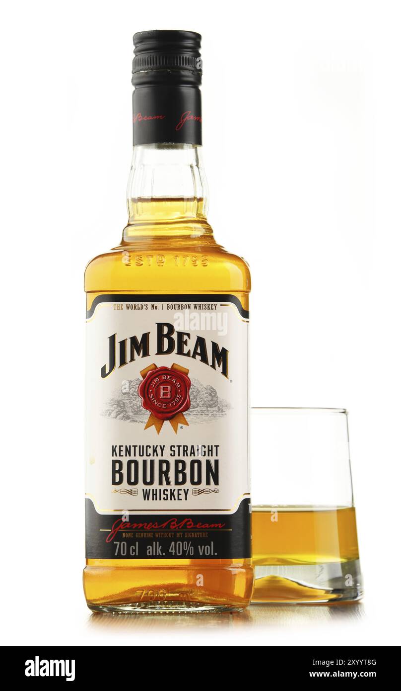 Jim Beam ist eine der meistverkauften Bourbon-Marken der Welt, hergestellt von Beam Inc. In Clermont, Kentucky Stockfoto