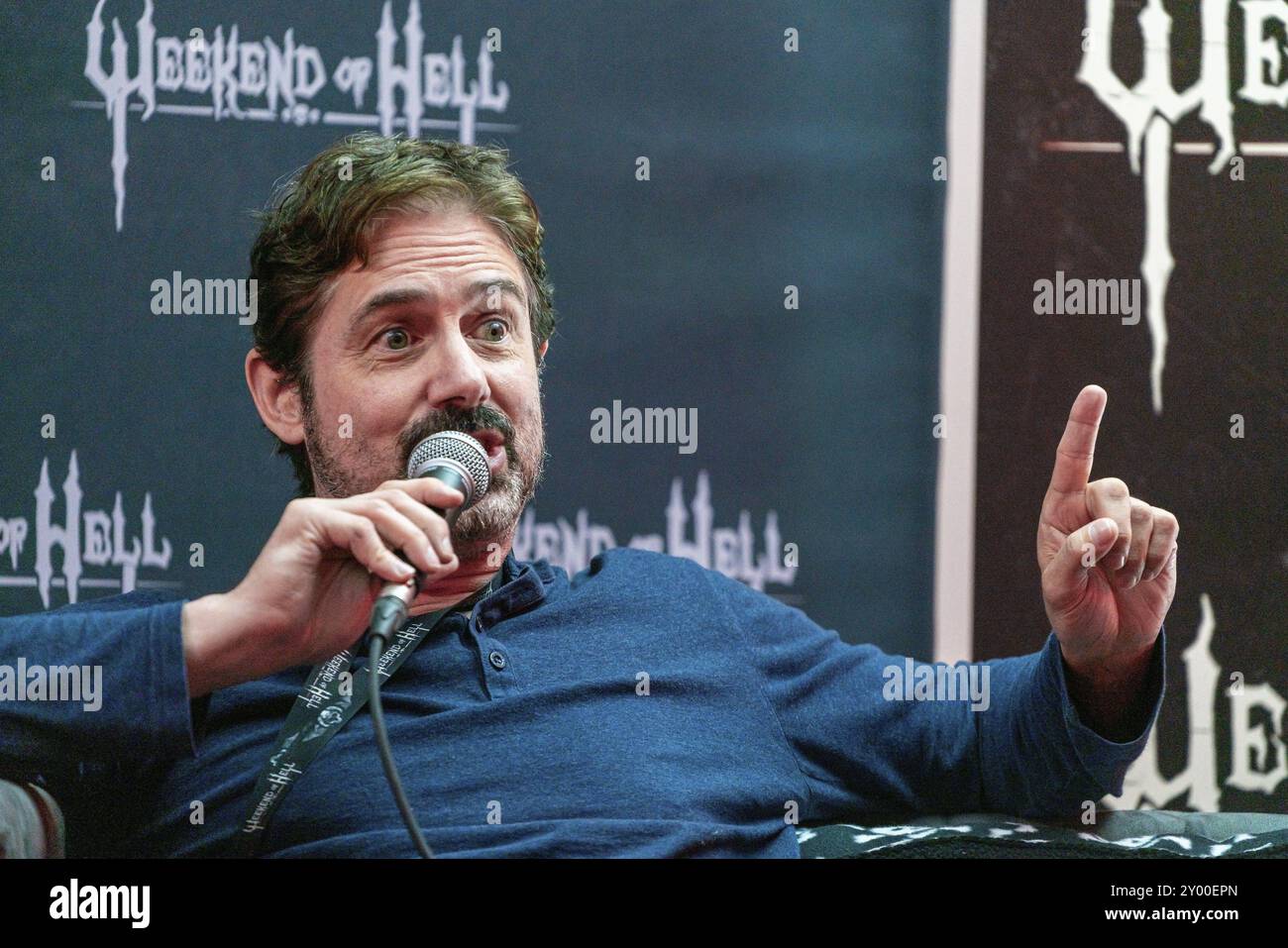Düsseldorf-NEUSS, 2. November 2019: Zach Galligan (*1964, US-amerikanischer Schauspieler Gremlins) spricht bei We über seine Erfahrungen in der Filmindustrie Stockfoto