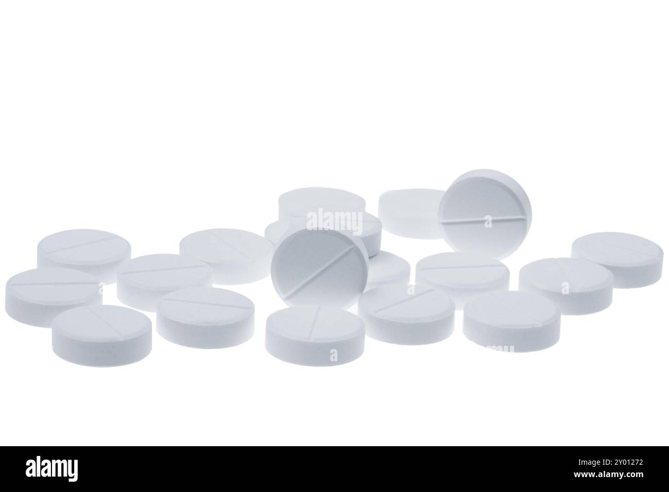 Mehrere Tabletten, Nahaufnahme, abgeschnitten Stockfoto