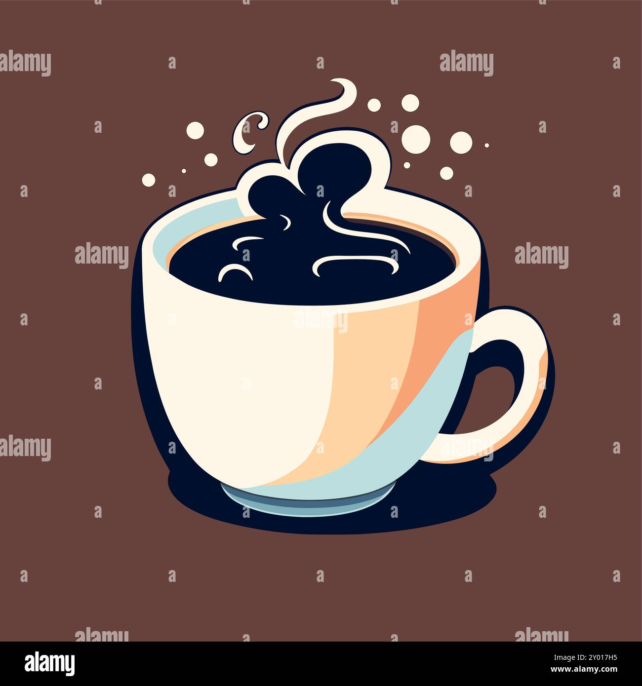 Vorlage für das Coffee-Shop-Logo, natürliche abstrakte Kaffeetasse mit Dampf, Kaffeehauslogo, kreatives Café-Logo, modernes, trendiges Symbol-Design Vector ill Stock Vektor