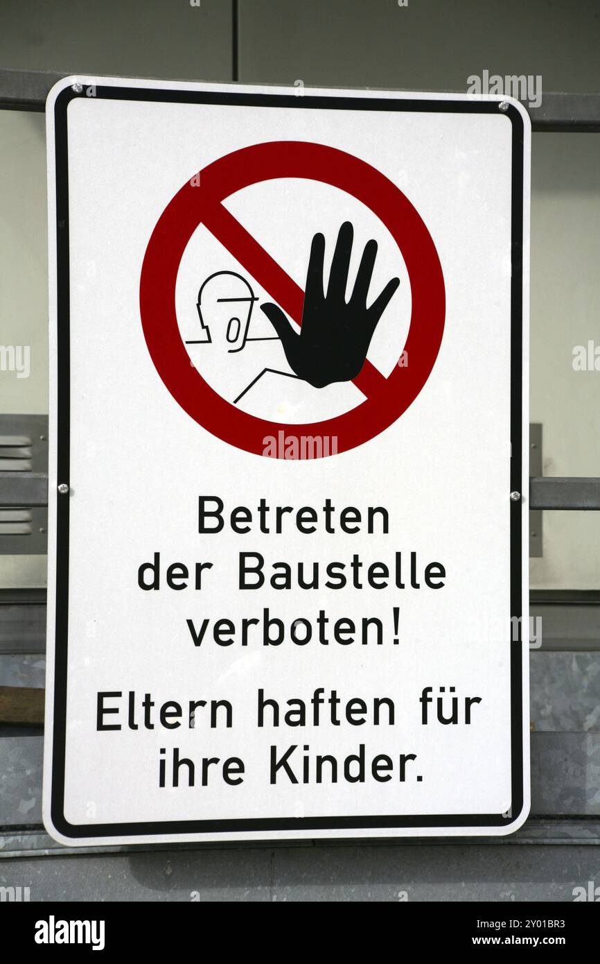 Kein Zugang zur Baustelle Stockfoto