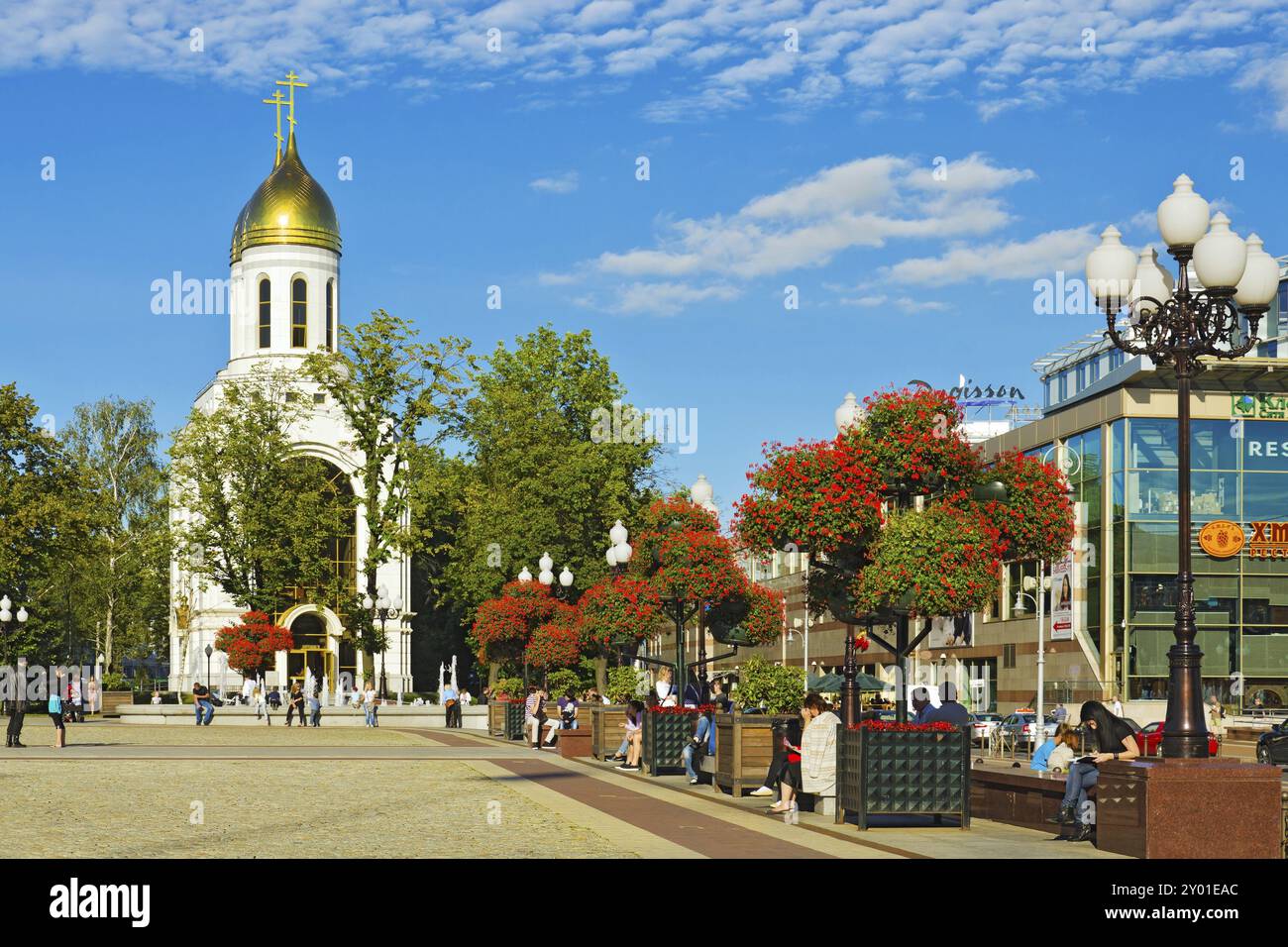 Kapelle zu Ehren der russischen Prinzen Peter und Fevronia auf dem Siegesplatz. Kaliningrad (bis 1946 Königsberg), Russland, Europa Stockfoto