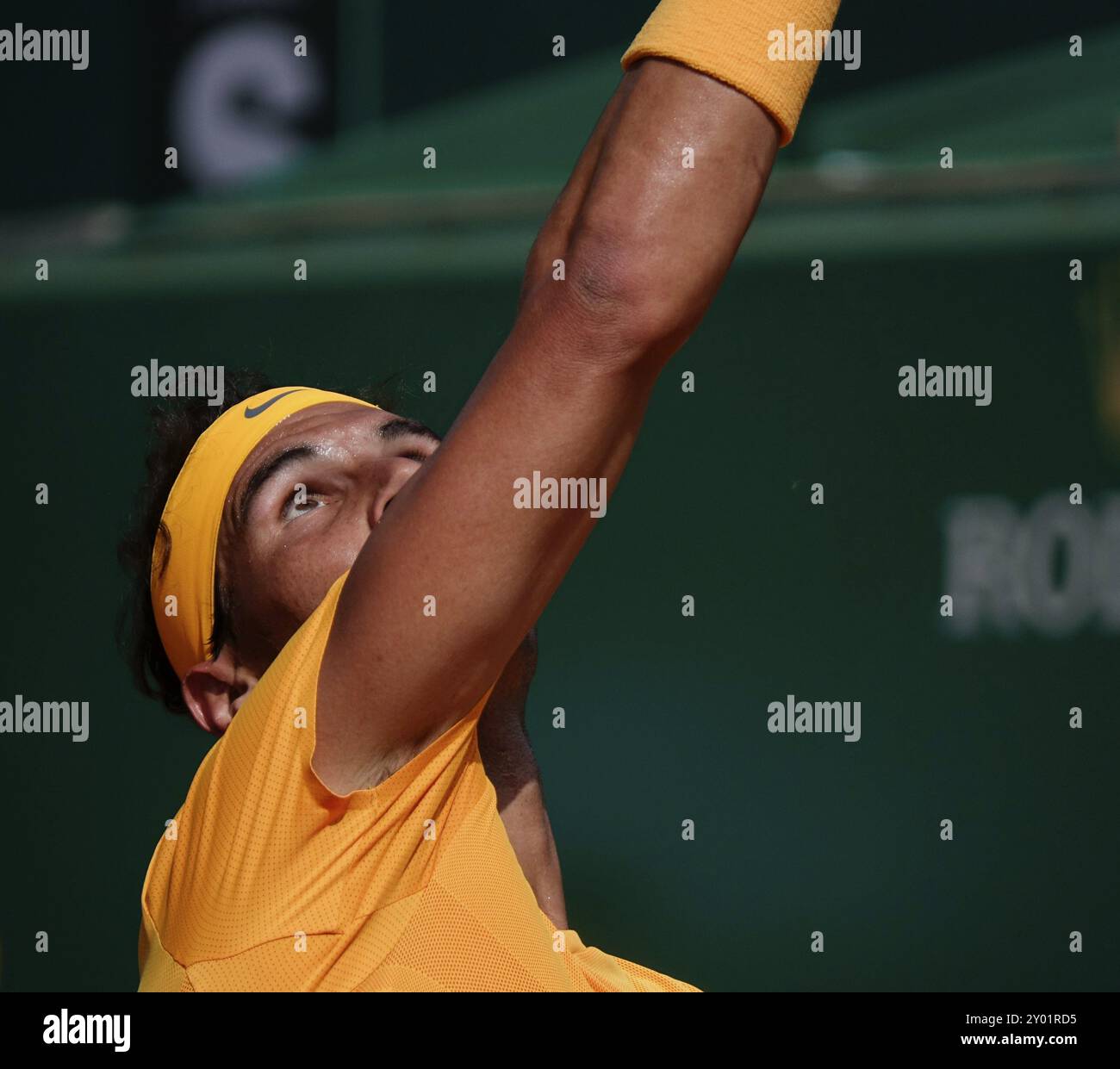 Der spanische Tennisspieler Rafael Nadal, Rolex Monte-Carlo Masters Tennis Turnier der Masters 1000 ATP World Tour, Fürstentum Monaco Stockfoto