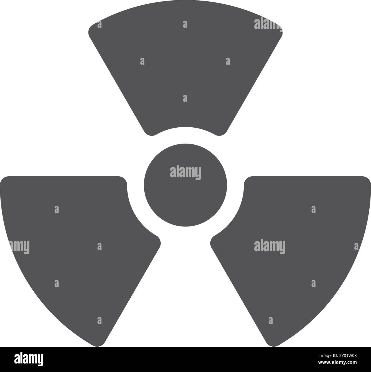 Radioaktives Symbol. Schwarzes Symbol für nukleare Gefahrengefahr Stock Vektor