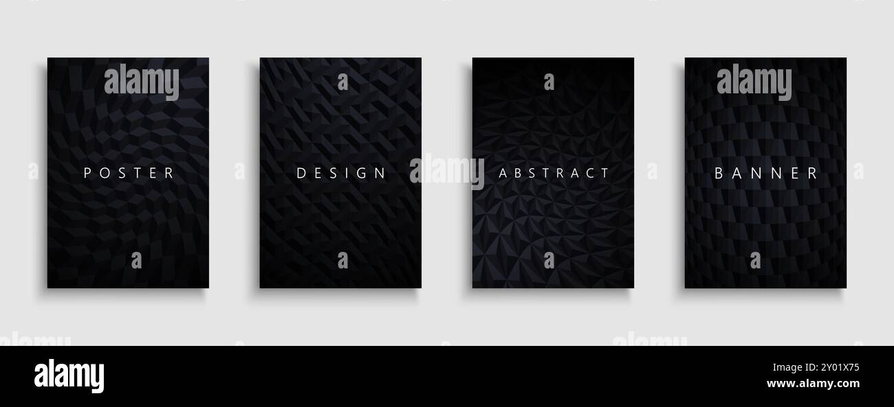 Sammlung von geometrischen abstrakten Covern, Vorlagen, Plakaten, Broschüren, Bannern, Hintergründe usw. Kreativ strukturierte moderne Poster Stock Vektor