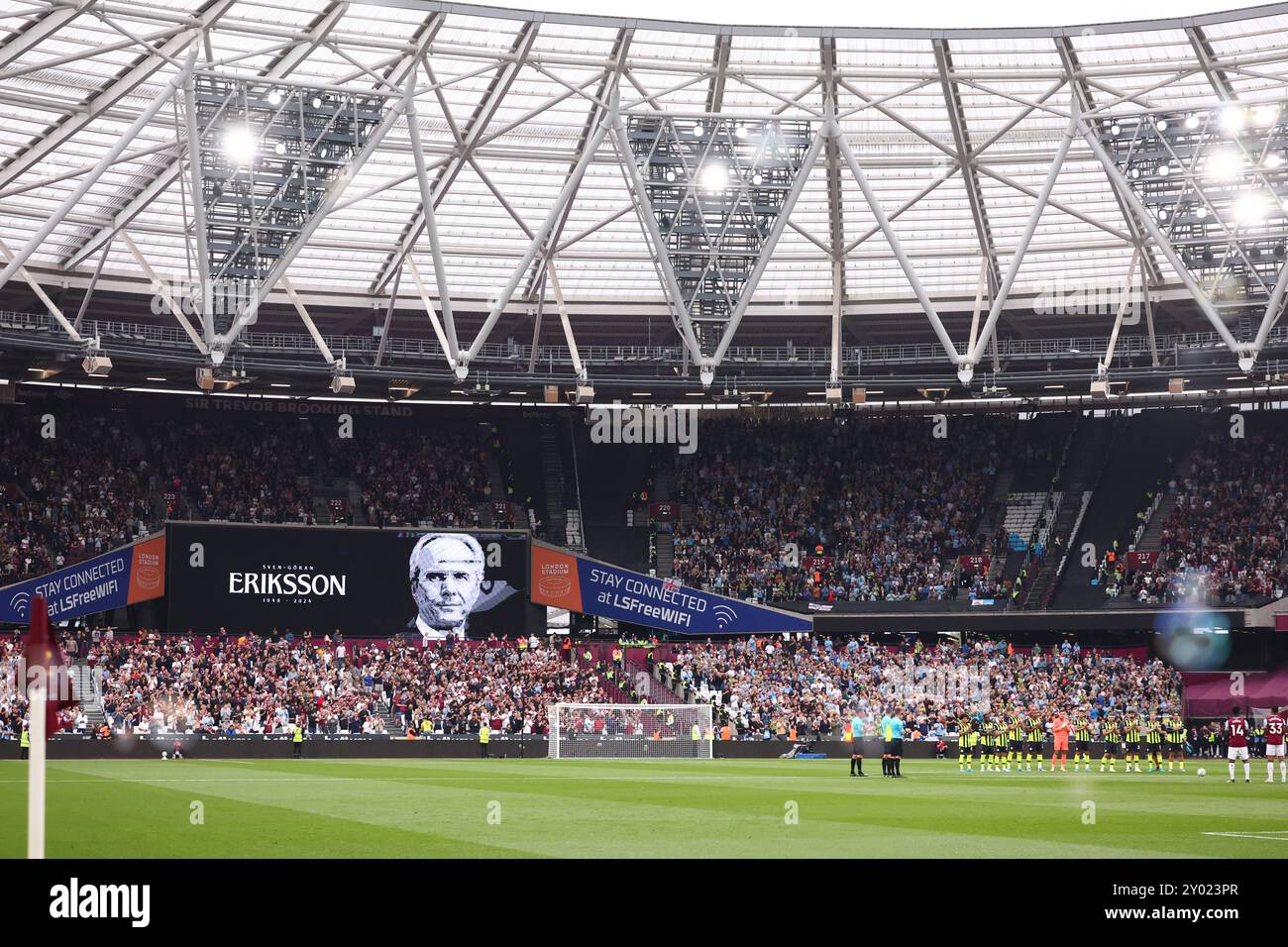 London Stadium, London, Großbritannien. 31. August 2024. Premier League Football, West Ham United gegen Manchester City; Sven-Goran Eriksson wird vor dem Start in Erinnerung bleiben Credit: Action Plus Sports/Alamy Live News Stockfoto