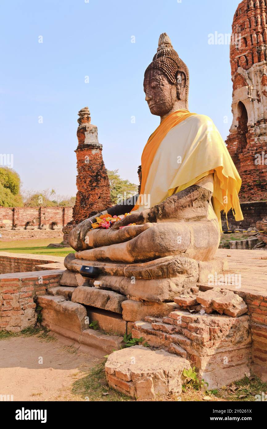 Buddha-Bild in Wat mahathat, ayutthaya, thailand Stockfoto
