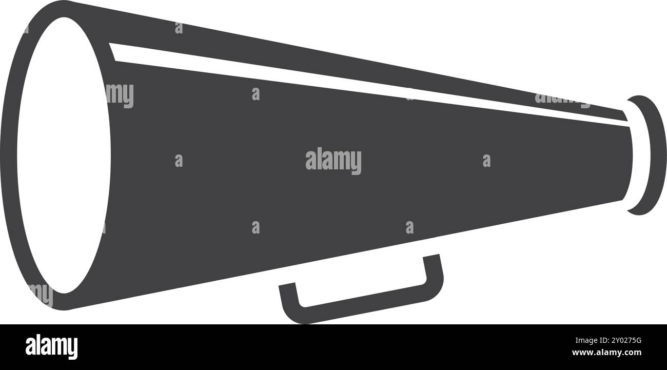 Schwarzes Symbol für Warnhorn. Symbol für Lautsprecher Stock Vektor
