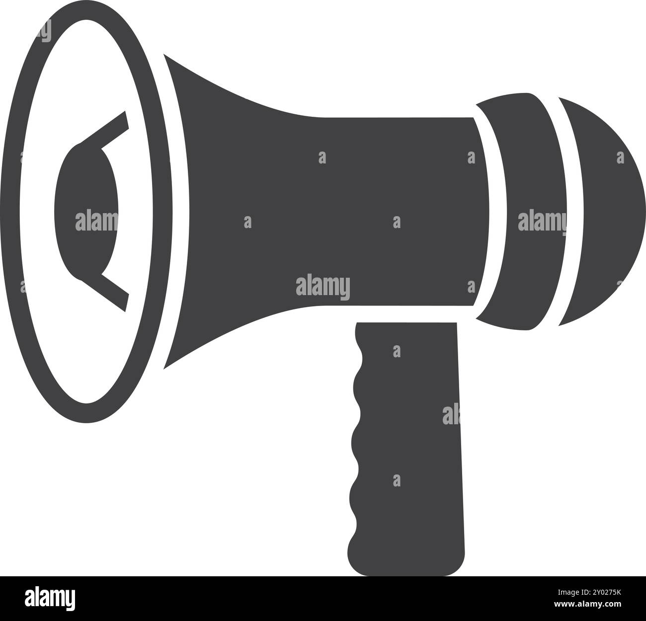Schwarzes Megaphon-Symbol. Signalhorn. Stimme lauter Stock Vektor