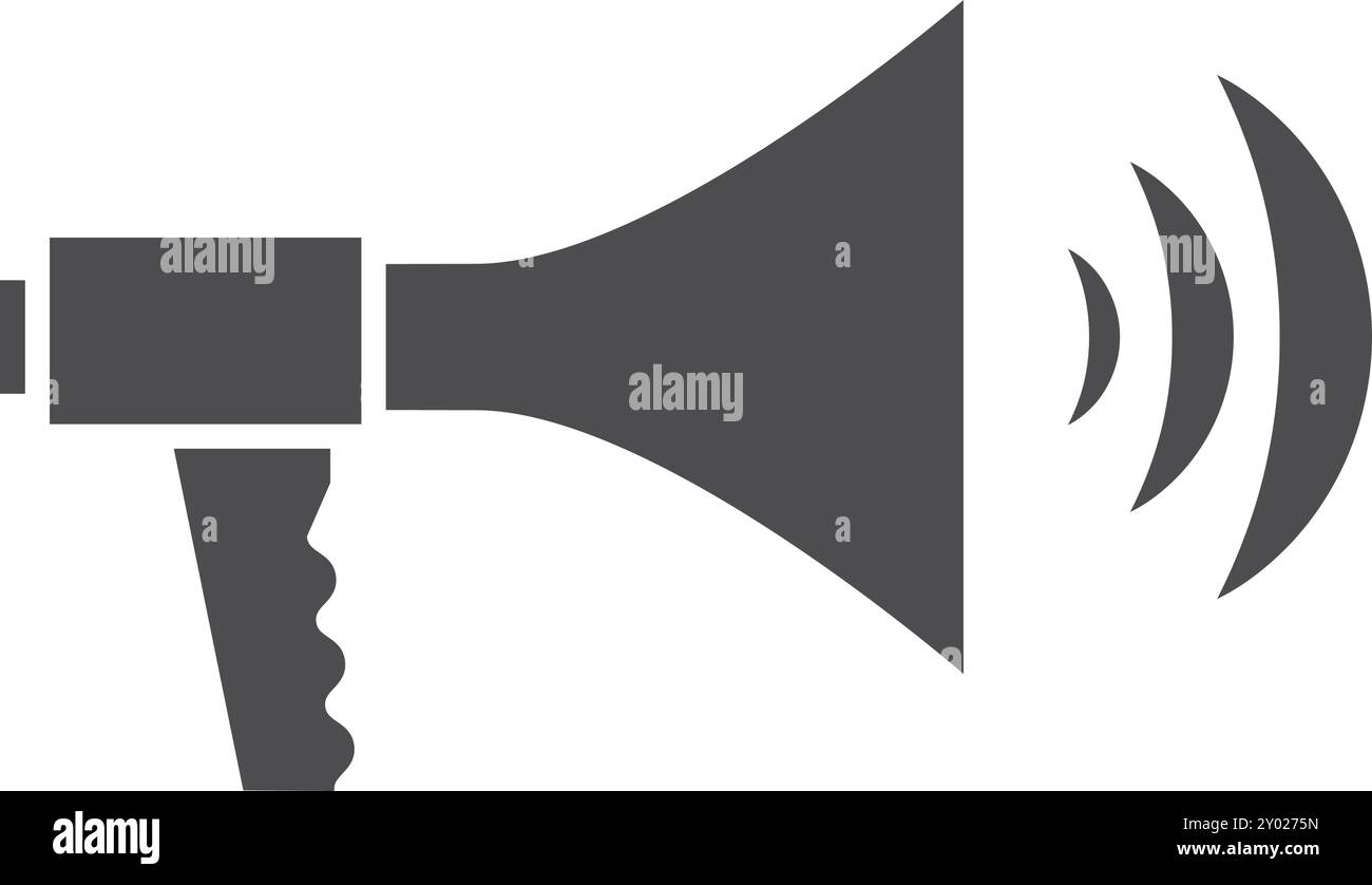 Symbol für Lautsprecher schwarz. Alarmsymbol. Ankündigungszeichen Stock Vektor