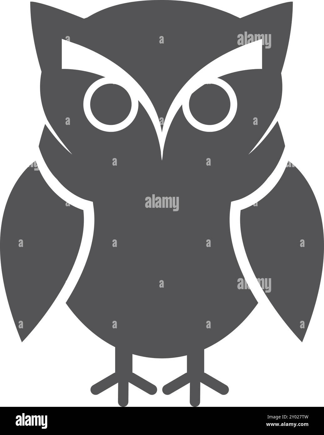 Schwarzes Eulen-Symbol. Nachtvogel. Wilde Fauna Stock Vektor