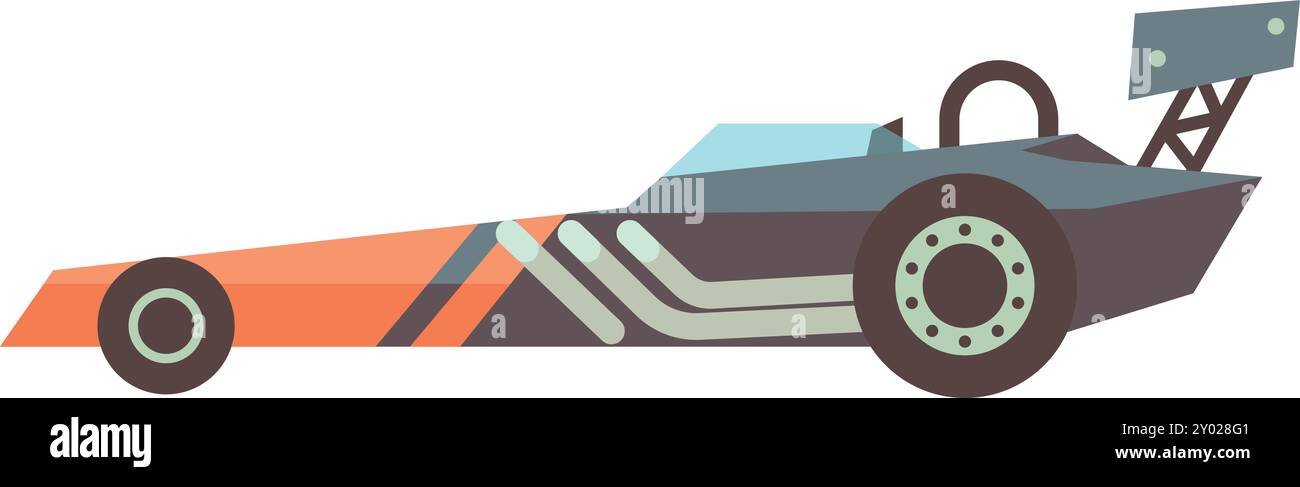 Sport-Rennwagen. Spielzeugsymbol mit flacher Formel Stock Vektor