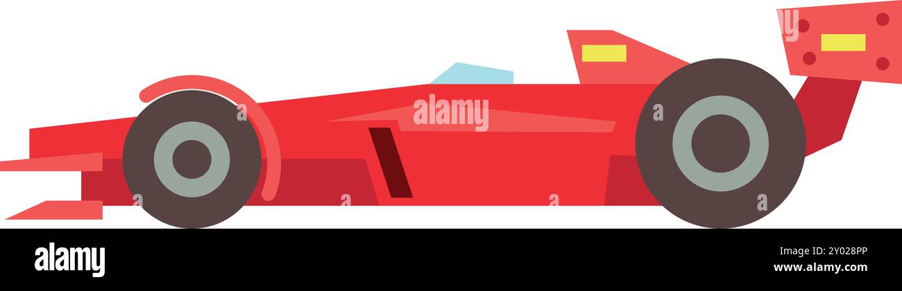 Rotes Farbsymbol in der Seitenansicht des Rennwagens Stock Vektor