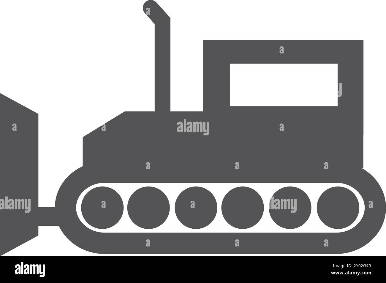 Schwarzes Symbol des Planierschilds. Flurförderzeug. Baumaschinen Stock Vektor