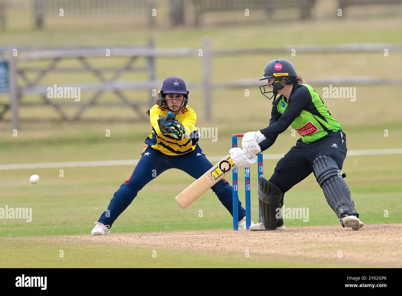 London, Großbritannien. 31. August 2024. Fran Wilson spielt beim Spiel der Rachael Heyoe-Flint Trophy auf dem County Ground in Beckenham mit den South East Stars gegen den Western Storm. Quelle: David Rowe/Alamy Live News Stockfoto