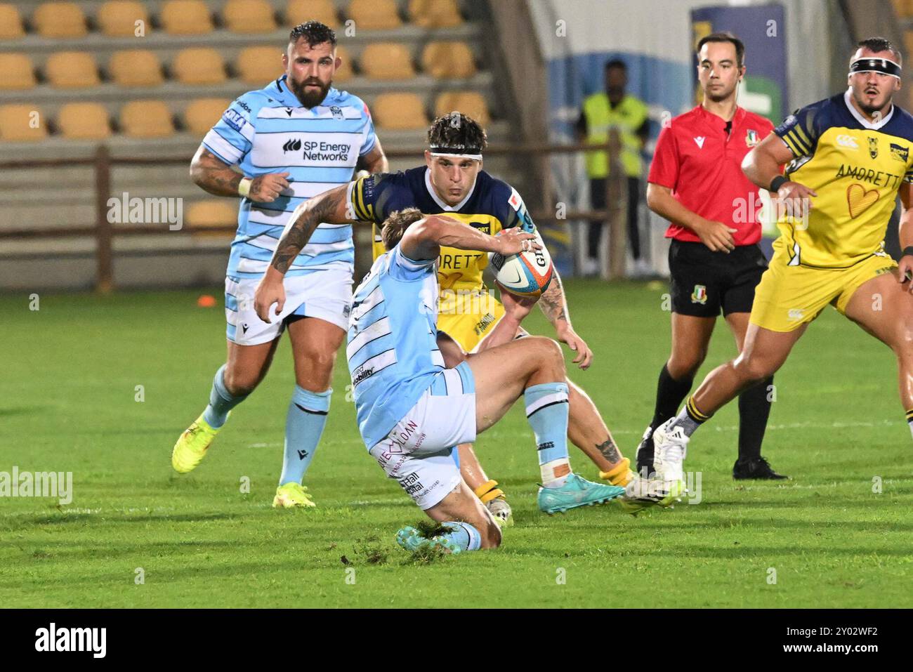 Bilder von Zebre Parma und Glasgow Warriors Match im Stadio Lanfranchi Parma, 31. august 2024 während des Testspiels - Zebre Parma vs Glasgow Warriors, Sonstiges in Parma, Italien, August 31 2024 Stockfoto