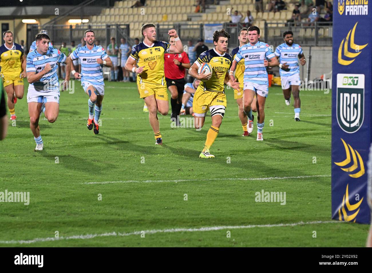 Bilder von Zebre Parma und Glasgow Warriors Match im Stadio Lanfranchi Parma, 31. august 2024 während des Testspiels - Zebre Parma vs Glasgow Warriors, Sonstiges in Parma, Italien, August 31 2024 Stockfoto