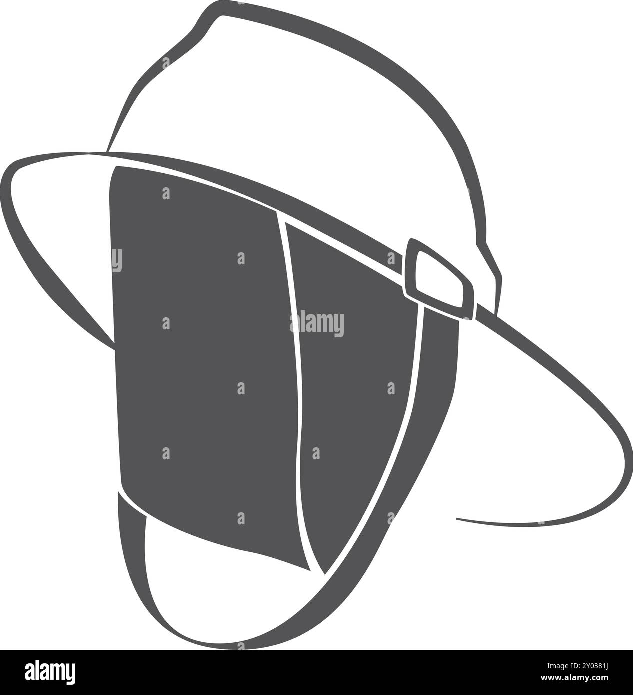 Feuerwehrhelm. Schwarzes Symbol für Brandkopfschutz Stock Vektor