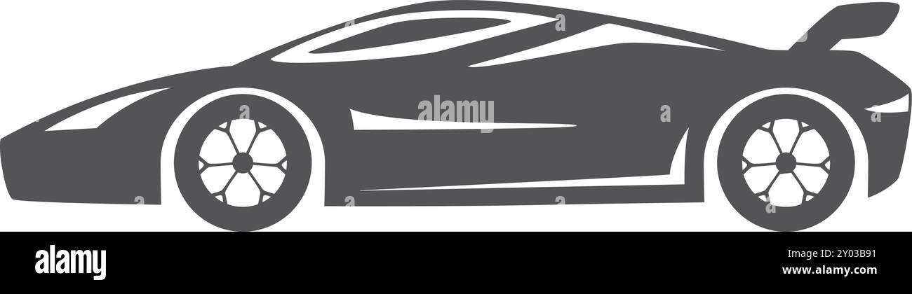 Racing-Logo. Symbol für schnelle Sportwagen Stock Vektor