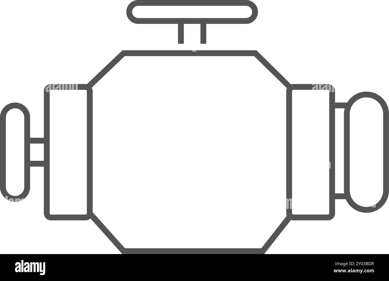 Symbol Motorlinie des Fahrzeugs. Mechanische Motorreparatur Stock Vektor