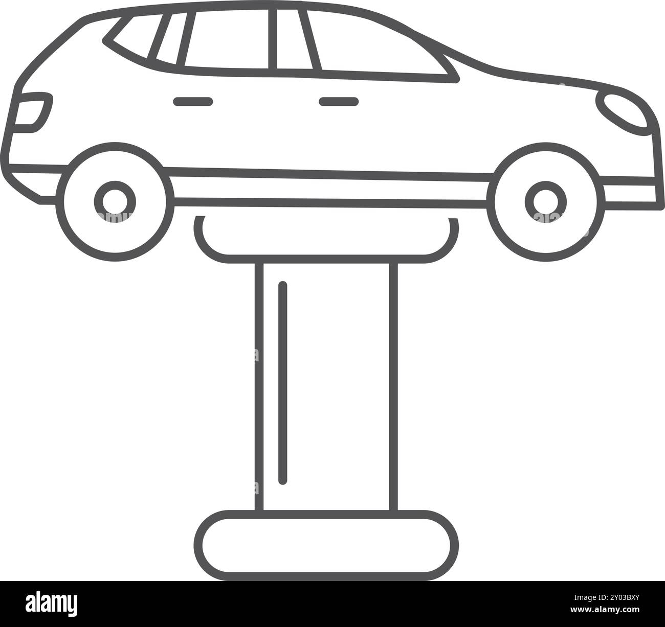 Symbol „Fahrzeugwartung“. Symbol „automatisch angehoben in Serviceleitung“ Stock Vektor
