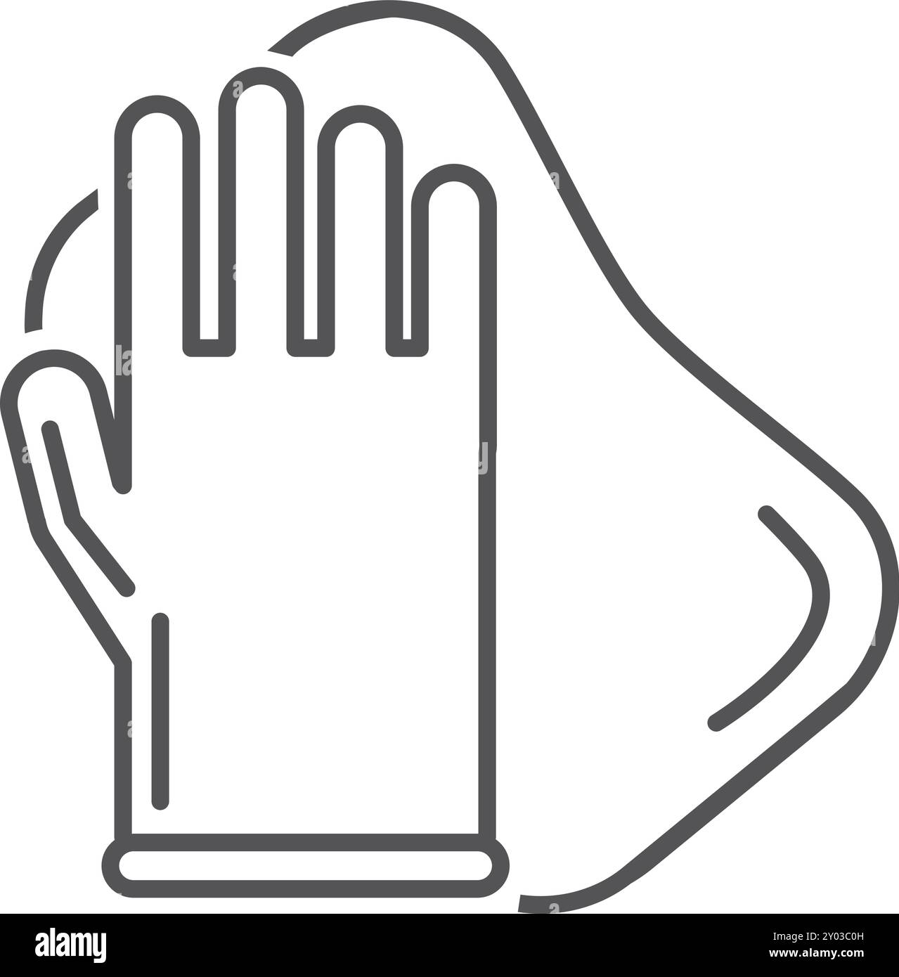 Reinigungshandschuh mit Tuch. Symbol für Professional Service Line Stock Vektor