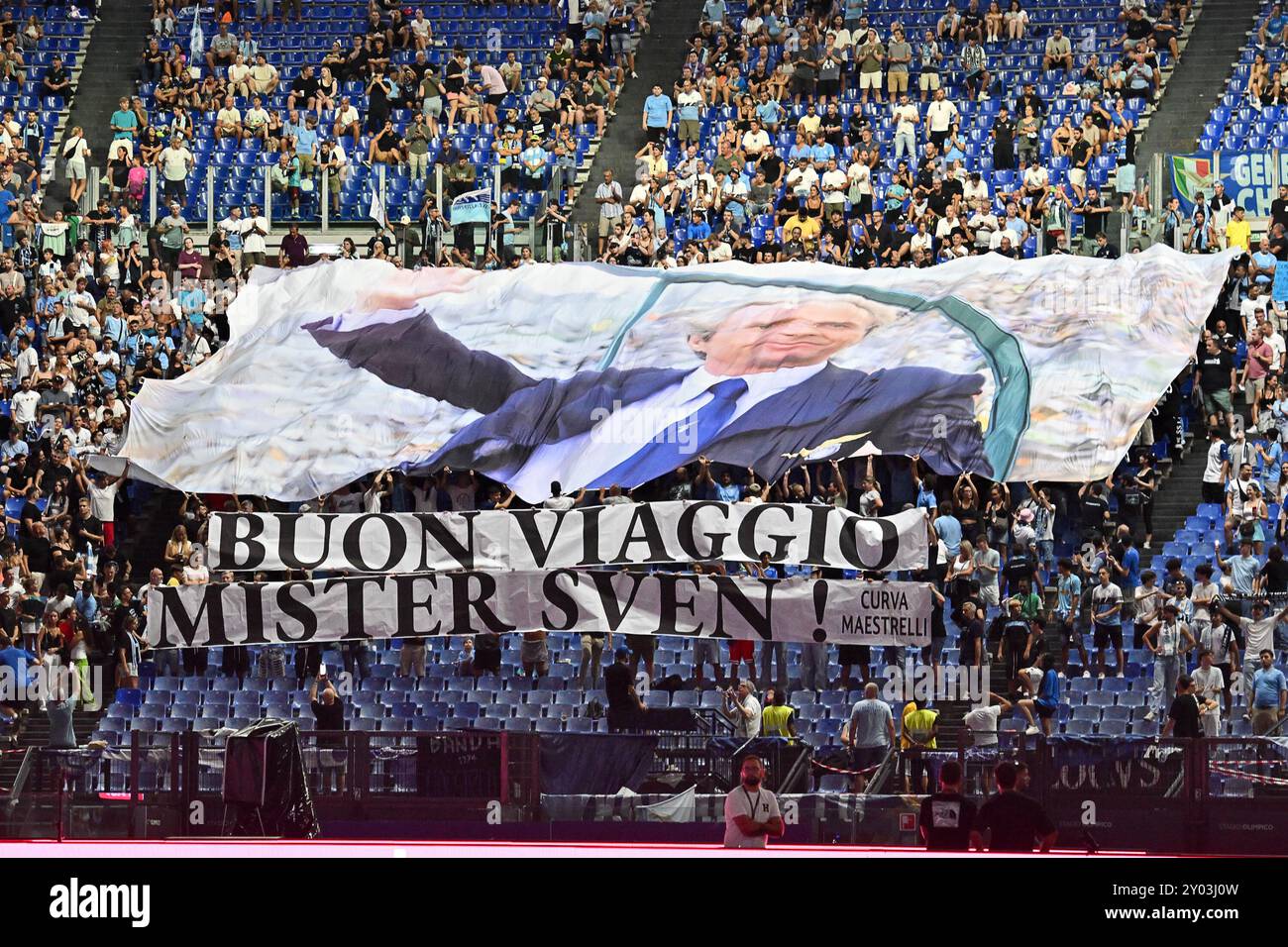 30. August 2024, Stadio Olimpico, Roma, Italien; Golden Gala Diamond League Athletics; Lazios Anhänger Stockfoto