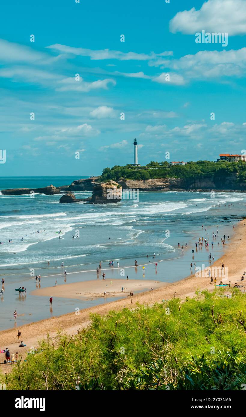 Der große Strand (La Grande Plage) in Biarritz, Frankreich Stockfoto